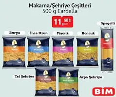 CARDELLA MAKARNA/ŞEHRİYE ÇEŞİTLERİ 500 G
